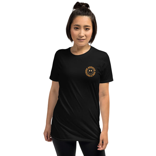 "Caffeine Addicts Only" Small Logo Short-Sleeve Unisex T-Shirt