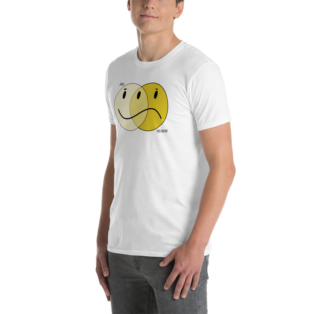 T-Shirt Hi's and Low's White Short-Sleeve Unisex