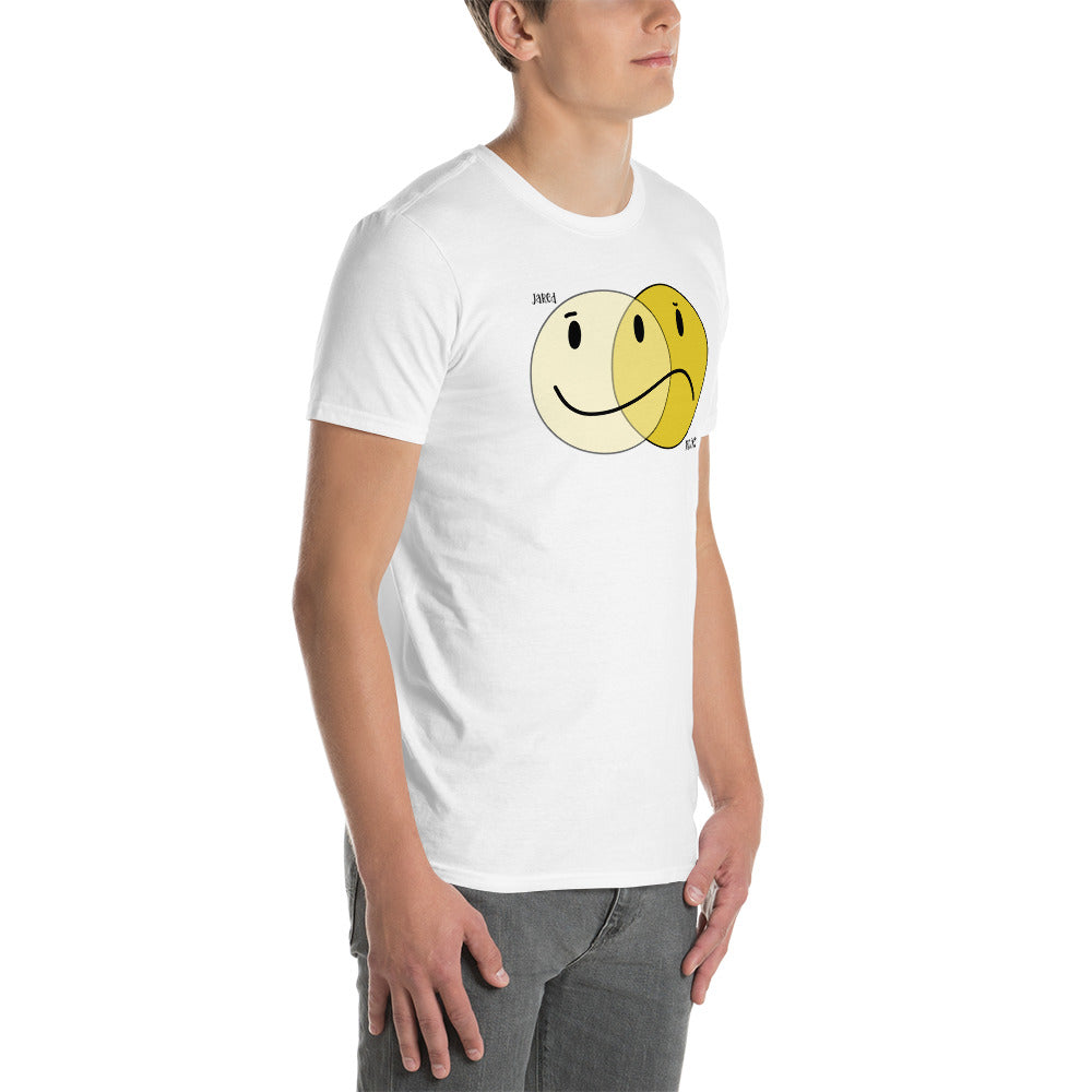 T-Shirt Hi's and Low's White Short-Sleeve Unisex