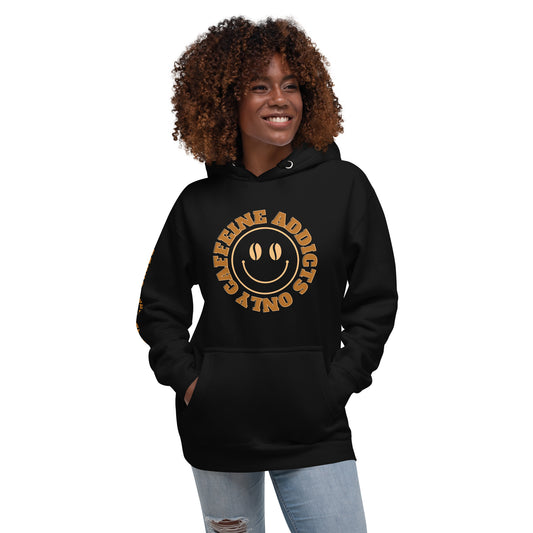 "Caffeine Addicts Only" Unisex Hoodie with Jared Benjamin on Arm